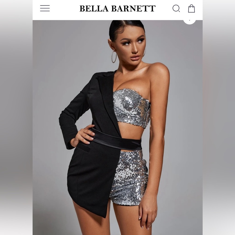 One Sleeve Blazer Romper XS